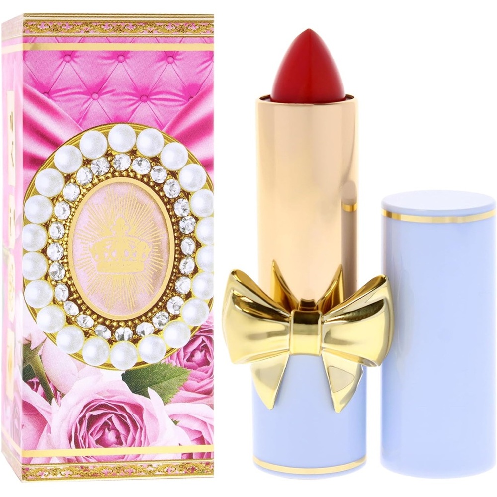 Pat McGrath Red Lipstick with Gold and Blue Design